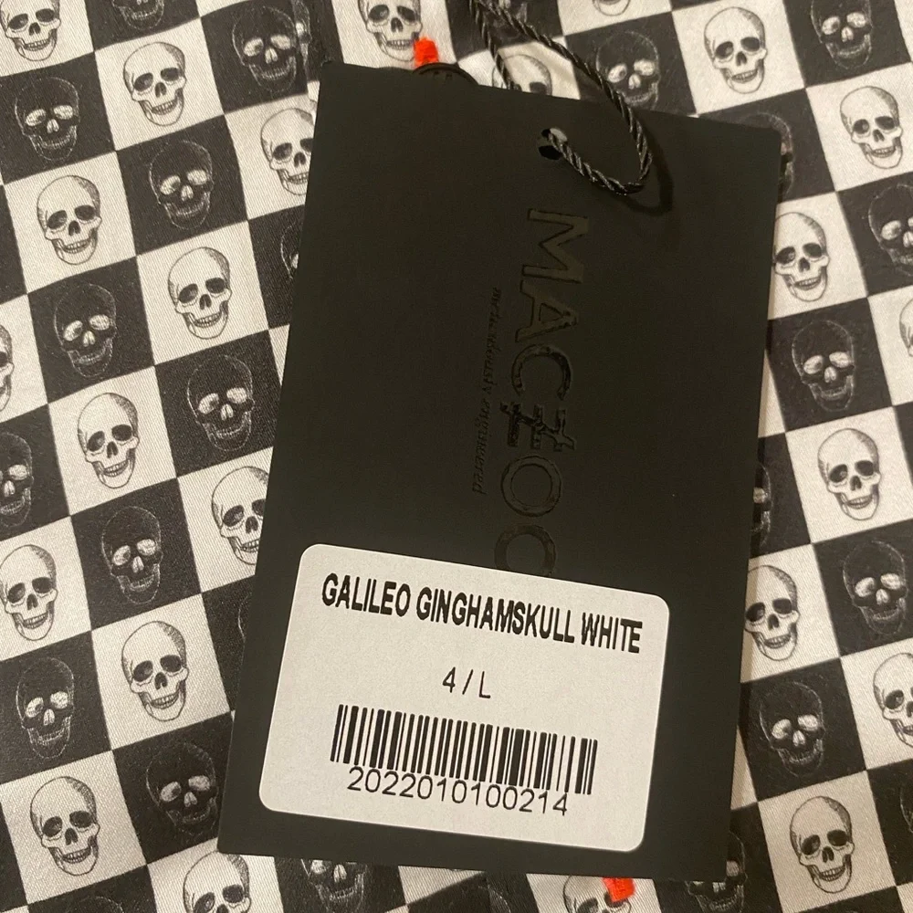 SHIRT NEW Maceoo Gallileo gingham skull Luxe Paris L - Picture 12 of 14